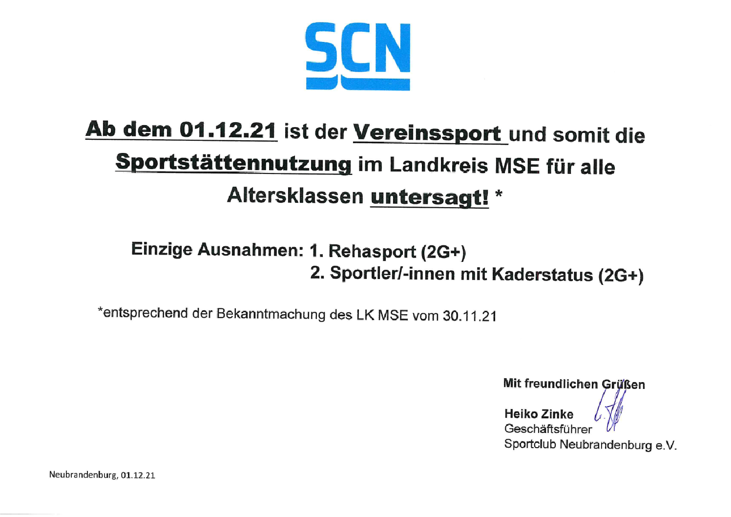 Corona Aushang website